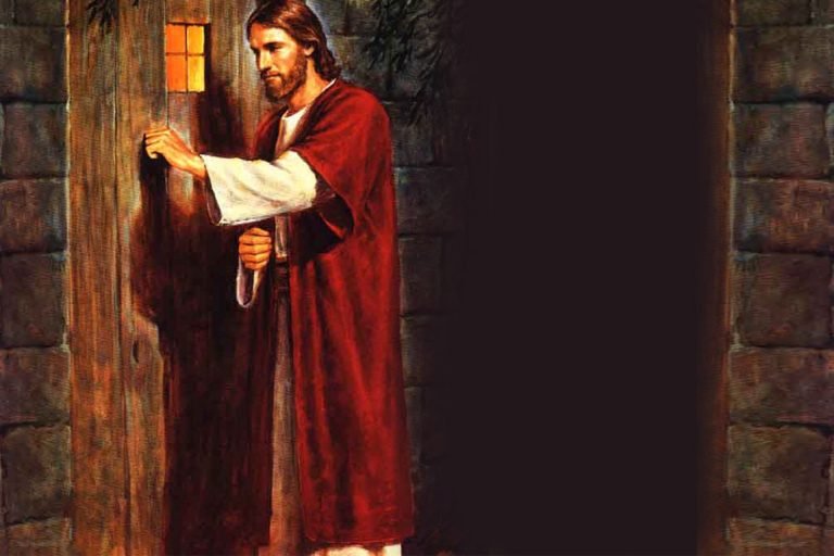 Behold, I stand at the door, and knock: if any man hear my voice, and open the door, I will come in to him, and will sup with him, and he with me.