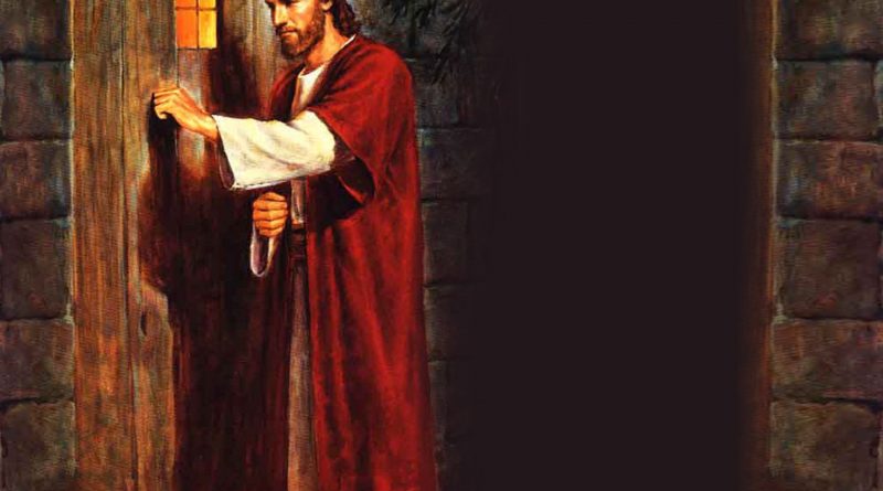 Behold, I stand at the door, and knock: if any man hear my voice, and open the door, I will come in to him, and will sup with him, and he with me.