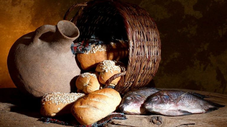 But he said unto them, Give ye them to eat. And they said,