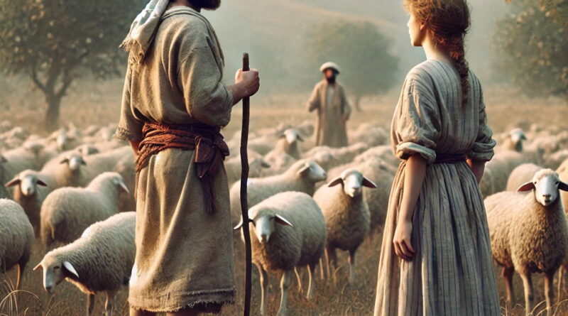   9 And while he yet spake with them, Rachel came with her father’s sheep: for she kept them.