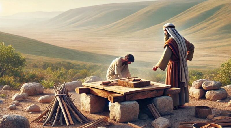   3 And Abraham rose up early in the morning, and saddled his ass, and took two of his young men with him, and Isaac his son, and clave the wood for the burnt offering, and rose up, and went unto the place of which God had told him.