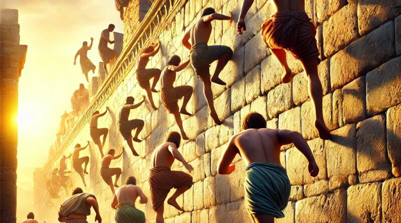   4 And seven priests shall bear before the ark seven trumpets of rams’ horns: and the seventh day ye shall compass the city seven times, and the priests shall blow with the trumpets.