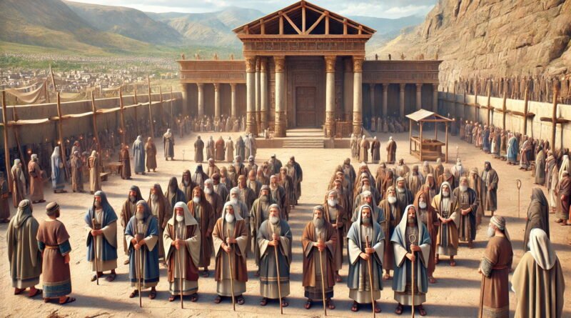 Two hundred and twelve gatekeepers stand in order at the sacred entrance, arranged by family lineage, ready to fulfill their duty.