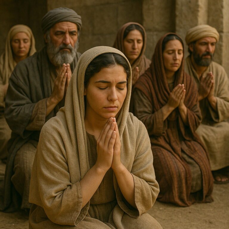 Esther and the Jews of Susa fasting and praying for three days before she approaches the king.