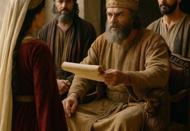 King Ahasuerus issues a decree concerning Queen Vashti in the Persian royal court.
