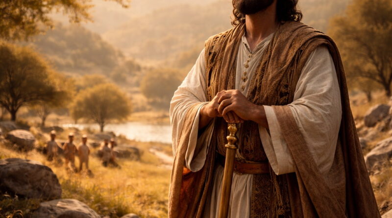 A righteous biblical-era king ruling with justice and peace, reflecting God’s blessing and compassion described in Psalm 72.