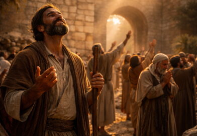 Israelites praising God near Jerusalem gates reflecting Psalm 118