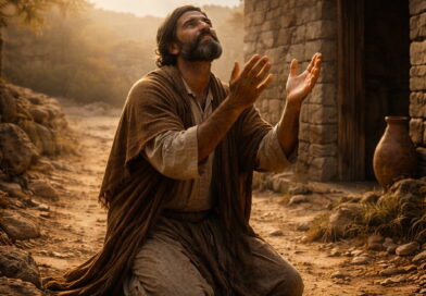 Man praying and receiving hope in ancient Israel reflecting Psalm 116