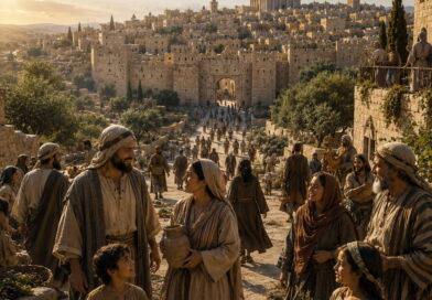 The people of Jerusalem living in peace and security under God's protection in Isaiah 33.