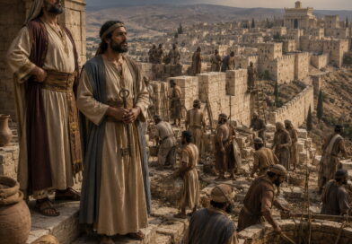 Ancient Jerusalem under warning as leaders and citizens trust city defenses in the context of Isaiah 22.