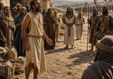 Barefoot prophet warning Judah against trusting Egypt and Ethiopia in the context of Isaiah 20.