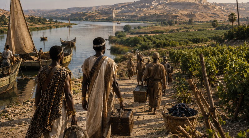 Ancient messengers from a distant land traveling by river toward Zion in the context of Isaiah 18.